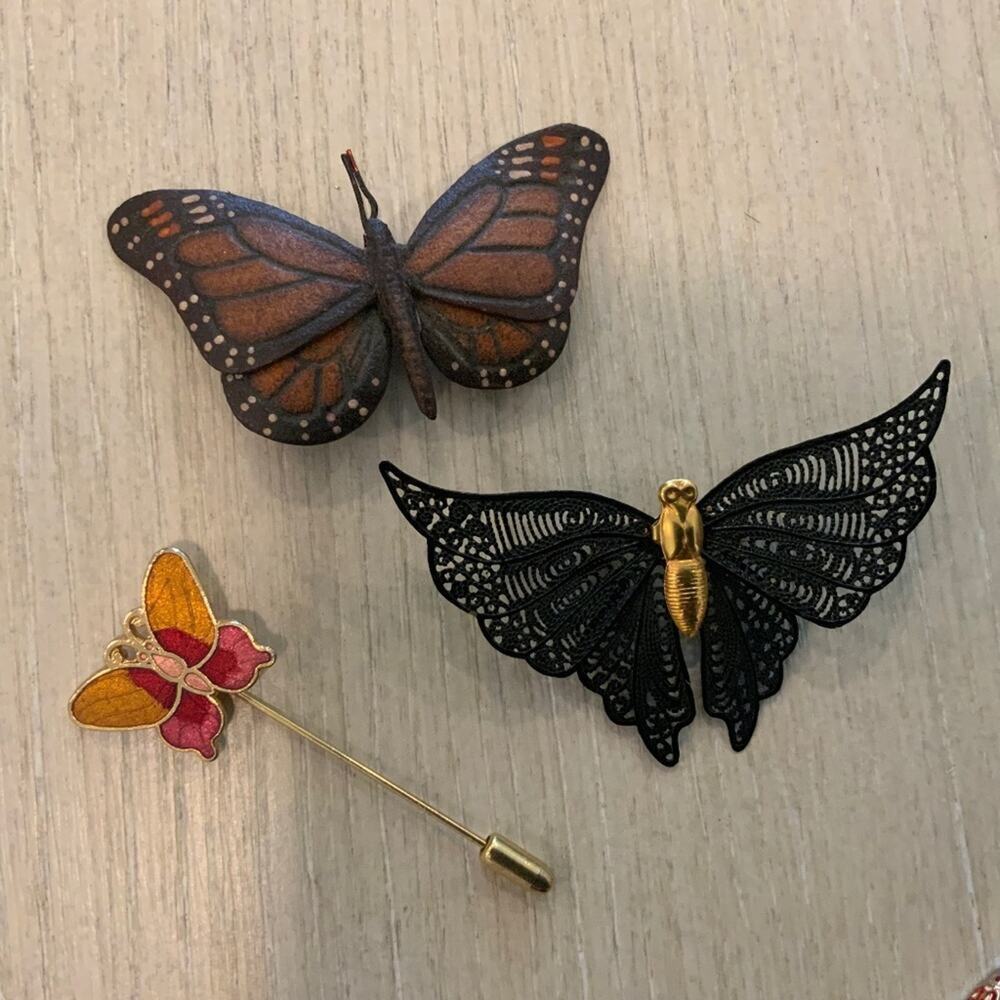 Vintage Butterfly Brooches and pin